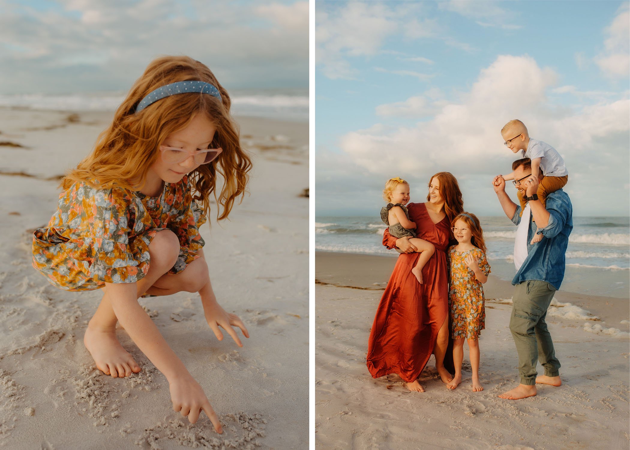 sunrise family beach portraits, Southshore florida photographer